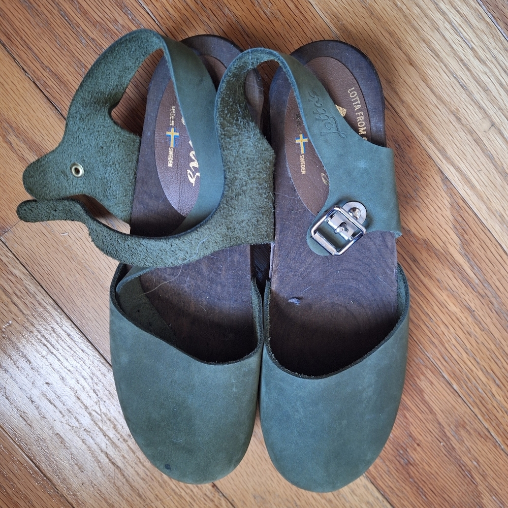 lotta from stockholm green clogs